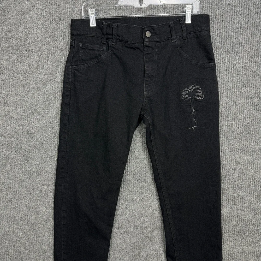 Palm Angels Denim Jeans Men 34 Black Streetwear Luxury Goth PMYA020R20659028